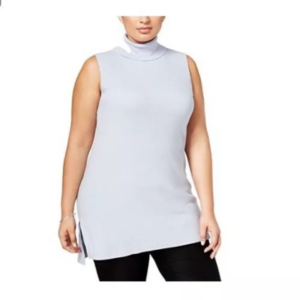 Alfani Women’s Ribbed Turtleneck TunIc Sweater -0X